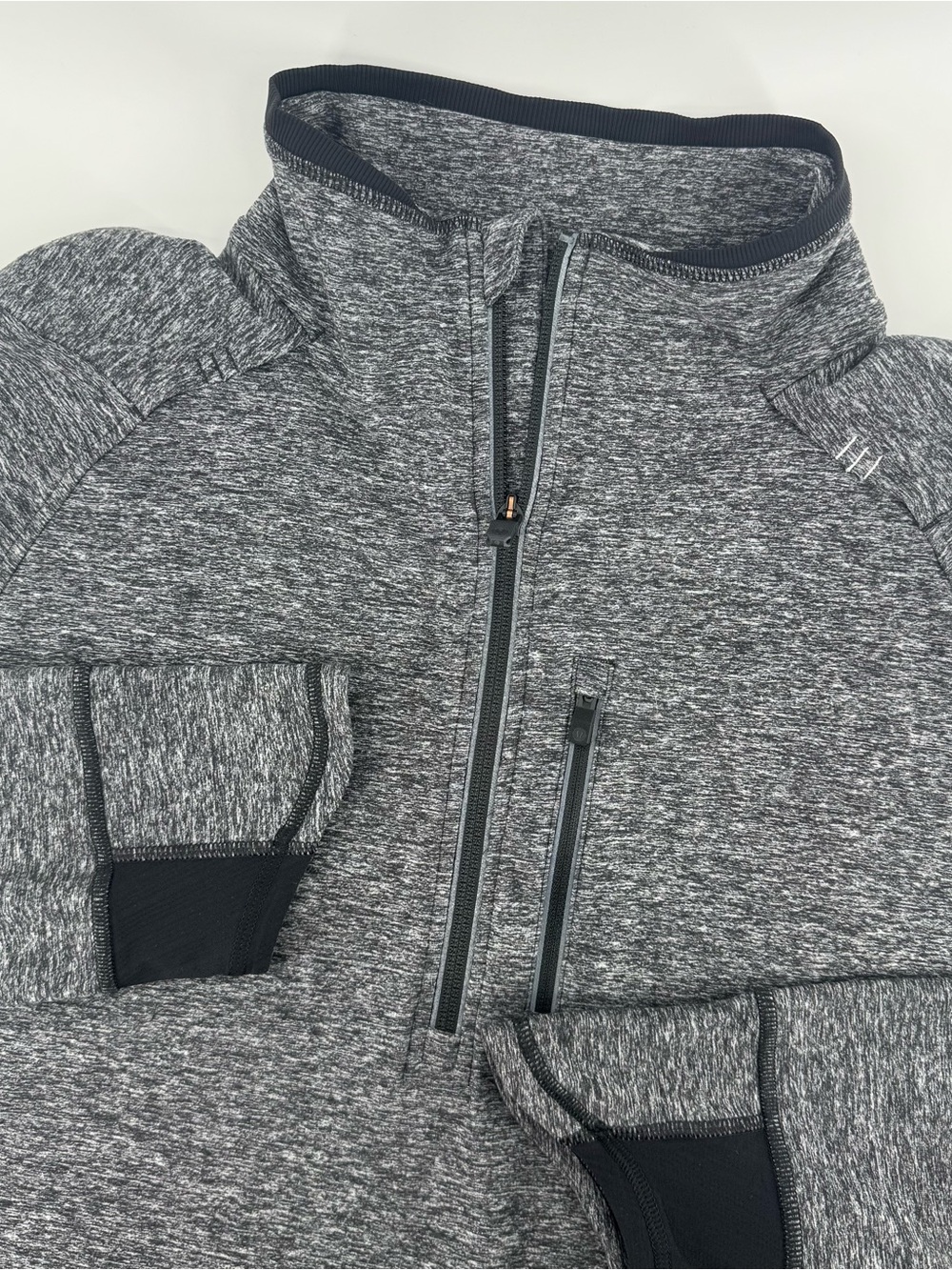 Lululemon Surge Warm Men XL Heathered Gray 1/2 Zip Pullover SlimFit Running